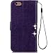HAOTP Beauty Luxury 3D Handmade Bling Crystal Rhinestone Butterfly Floral Lucky Flowers PU Flip Stand Credit Card ID Holders Wallet Leather Case Cover for iPhone 6 Plus / 6S Plus 5.5