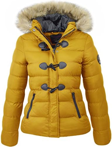M1427 New Womens Ladies Quilted Winter Coat Puffer Fur Collar Hooded Jacket Parka Size WIZZADSHORT 2017