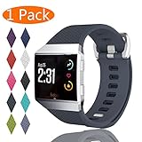 Fitbit Ionic Bands, KingAcc Soft Accessory Replacement Band for Fitbit Ionic, With Metal Buckle Fitness Wristband Strap Women Men Large Small