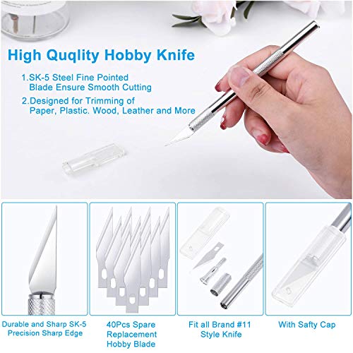 image for Cridoz Craft Knife Precision Cutter Carving Hobby Knife Kit Includes S