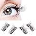 【Upgrade】Glamorous Magnetic False Eyelashes,1 Pair of 4 PCS 0.2mm Ultra Thin Fake Mink Eyelashes for Natural Look Reusable Best Fake Lashes/ Natural Handmade（New double magnets）