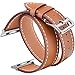 V-Moro Compatible 42mm Double Tour Leather Band with Metal Clasp for Apple Watch Series 3 Series 2 Series 1 Sport&Edition - Brown