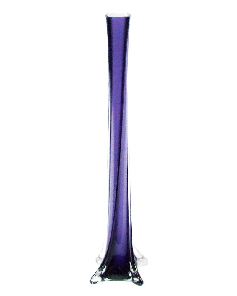 40cm Purple Twisted Glass Lily Vase Wedding Vases Amazon Co Uk