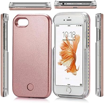 iPhone 6 / 6s Illuminated Case/ LED Light Up Luminous Selfie Case / Selfie Case / Facetime Case / Flashlight (Rose Gold)
