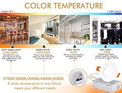 Cloudy Bay 3 inch 5 Color Ultra Thin LED Recessed