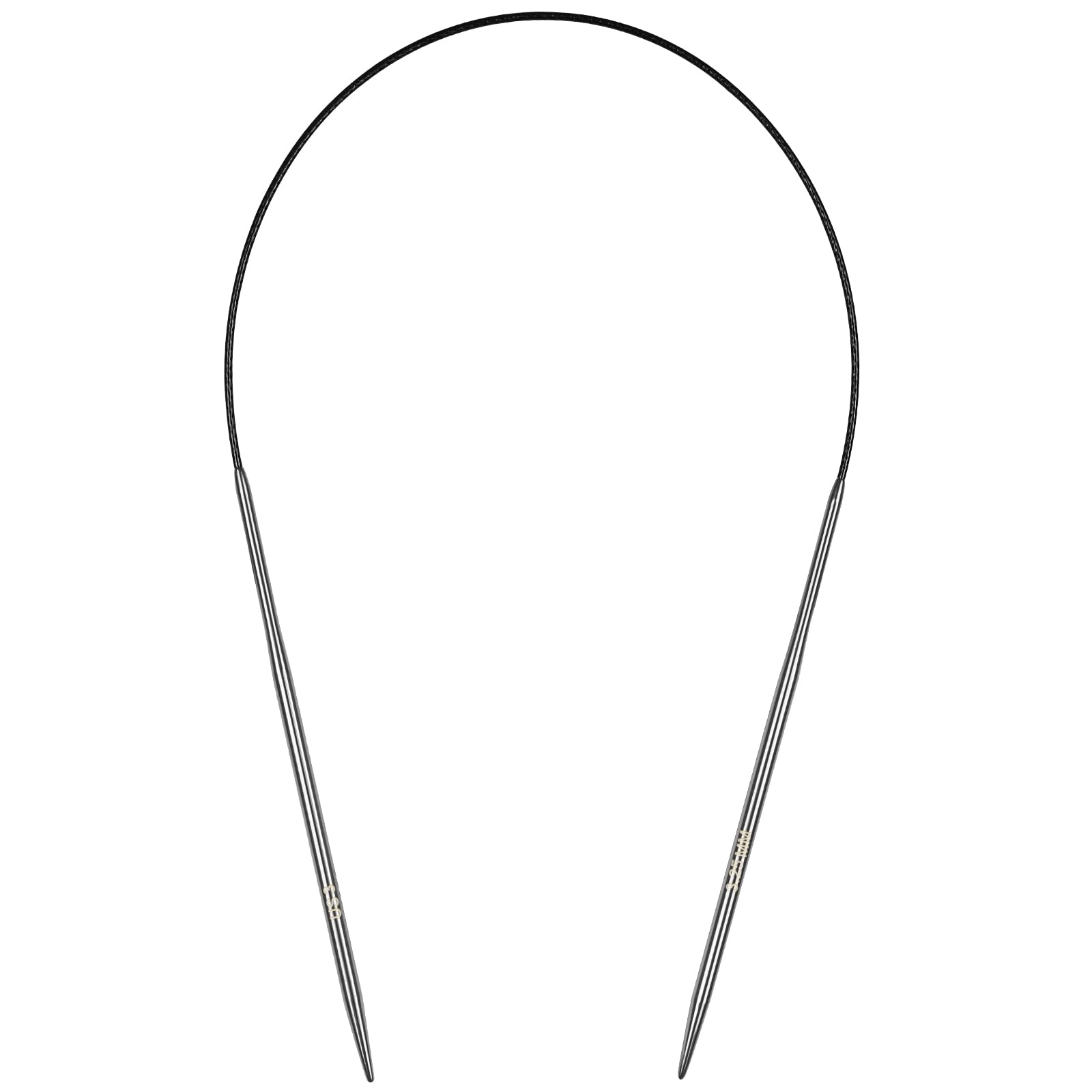 Aeelike Circular Knitting Needle Set 3.25 mm, Stainless Steel Circular Knitting Needles with Coloured Steel Cable, 40 cm Metal Circular Knitting Needles Set, Ergonomic Knitting Needles Circular