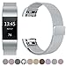 GEAK Fitbit Charge 2 Bands Metal,Magnetic Milanese Stainless Steel Replacement Accessories for Fitbit Charge2,Large,Silver