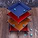 4 Pieces Dice Tray PU Leather Dice Holder Folding Tray Fit for Board Game Dice Storage, 4 Colors