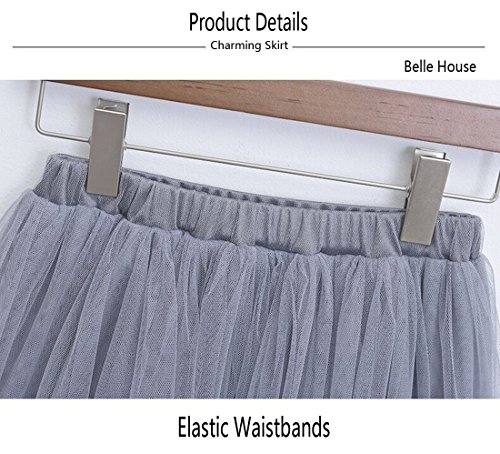 Belle House Women's A-Line Tulle Tutu Skirt - Knee Length, Elastic Waist, For Prom & Party