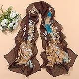 XCC Cool ice towel chiffon peacock Peony refreshing ice towel scarf silk shawl summer sun shade