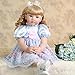 PURSUEBABY Lifelike Toddler Reborn Girl Baby Dolls 24 inch Princess Marilyn with Blue Eyes Real Life Baby Dolls Girl Blonde Hair for Girls Christmas & Birthday with Gift Box Set