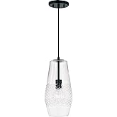 Capital Lighting 345011MB Dena Transitional Geometric Diamond Embossed Glass Pendant Ceiling Light Fixture, 1-Light 100 Watt,