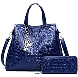 Tote Bags for Women Handbag and Wallet Set 2 Piece bags (Blue)