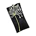 Red Blossom Eyeglass Pouch - Embroidered Chrysanthemum (Black),6.5