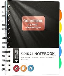 Yoment Spiral Notebook 6'' x 8'' Wide Ruled 5