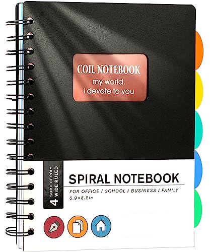 Yoment Spiral Notebook 6'' x 8'' Wide Ruled 5