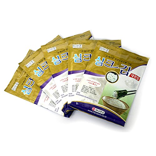 Large Size [ 5 Sheets X 5 Packs] Korean SEASONED Roasted Silk Seaweed (Nori) Laver Snack Gift Set 김 - Thumbnail 2
