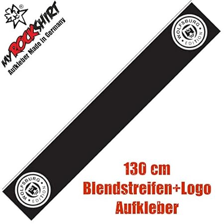 Frontscheibenaufkleber Wolfsburg edition Blendstreifen + Logo Aufkleber Set `+ Bonus Testaufkleber 'Estrellina-Glückstern' ®,