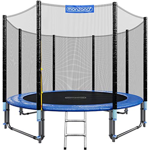Monzana® Trampolin Ø 183/244/305/366/427 cm TÜV SÜD GS Zertifiziert Komplettset inkl. Sicherheitsnetz Leiter Randabdeckung Kindertrampolin Gartentrampolin
