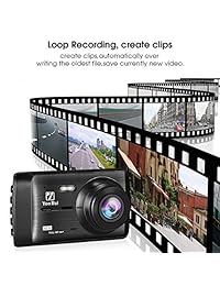Dash Cam Dashboard Camera Recorder Cámara trasera 4 "Full HD 1080P DVR para auto Cámara de tablero G Sensor, grabación en bucle, WDR, guardia de estacionamiento [Versión actualizada]