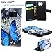 Galaxy S6 case,JanCalm [Kickstand] New Pattern Premium PU Leather Wallet [Card/Cash Slots] Flip Case Cover for Samsung Galaxy S 6 (NOT FIT S6 Active) + Crystal Pen (Lovely Butterfly)