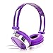 RockPapa Over Ear Love Hearts Headphones for Kids Boys Girls Childs Teens Adults, Adjustable Stereo Headphone for Surface iPod iPhone 6 iPad mini iPad Air Macbook Tablets PC MP3 Purple