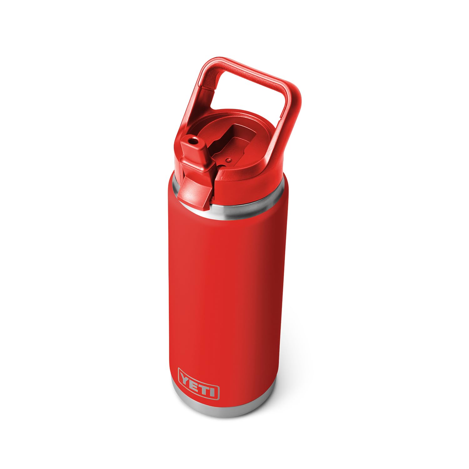 Photo 1 of YETI Rambler 26 oz Bottle, Vacuum Insulated, Stainless Steel with Color Matching Straw Cap, Canyon Red
