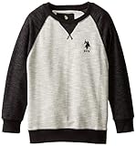 U.S. Polo Assn. Big Boys' French Terry Pullover, Charcoal, 10/12