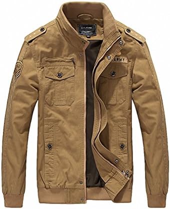 Men Military Army Jackets NEW Air Force One Jacket Embroidery Men's Bomber Jacket Khaki XL