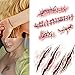 HOTOP Cosplay Makeup Joke Scratch Wound Scab Blood Scar Tattoos Temporary Tattoo Sticker Wound Zombie Scars(10pcs)