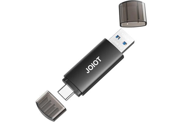 JOIOT 128GB USB C Flash Drive Dual USB 3.0 Flash Drive Type C + USB A Portable Type-C Flash Drive 2-in-1 USB-C Thumb Drive for Smartphone Tablet Computer Mac iPhone 15 Black