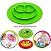 URSMART Mini Size Smile Baby Rice Plate Food Placemats Kids Suction to Dining Table Kitchen Dinnerware (green)