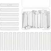 UNICRAFTALE 50Pcs 304 Stainless Steel Name Tag Links Connector Charms 35mm Long Rectangle Blank Tag Necklace Bracelet Pendant Connector Hole 1.5mm for Jewelry Making