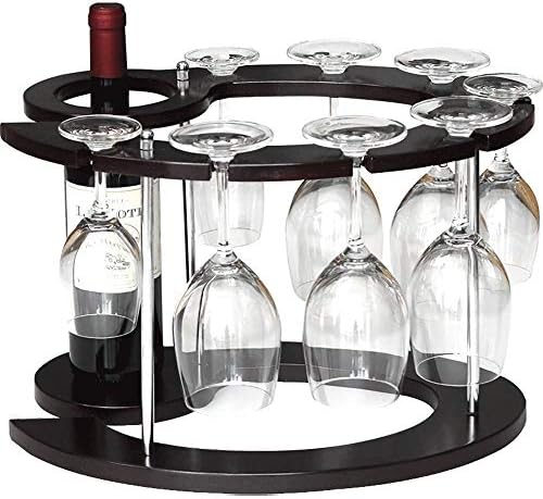Njhsid ワイングラスホルダー 竹製ワインボトルグラスホルダー 吊り下げ式 逆さまカップ ゴブレット ディスプレイラック 脚付きグラス ワインボトル用