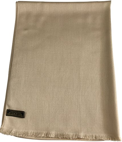 CJ Apparel Nude Solid Color Design Nepalese Fringe Shawl Pashmina Scarf Seconds NEW