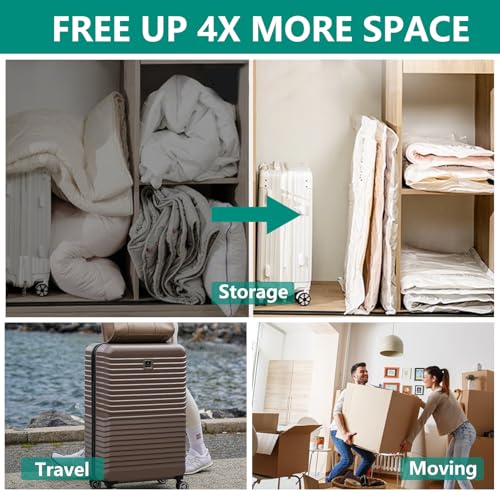 9 Pieces Vacuum Bags Clothes with Electric Pump, 3 x 40 x 40 cm / 3 x 40 x 50 cm / 3 x 40 x 60 cm Vacuum Bags Clothes for Blankets, Pillows, Travel, Moving, Seasonal Items