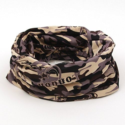 Magic Multi Scarf - Transform Scarf &amp; Hat &amp; Bandana , turn in one direction. 3 in 1 style, 2 layer (gray military pattern)