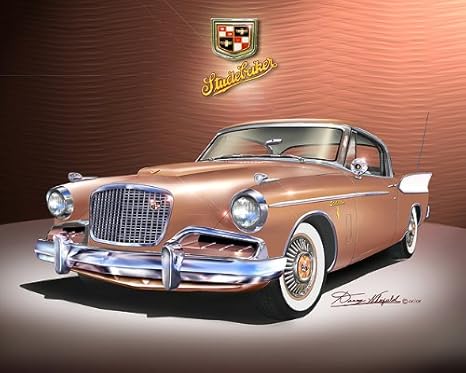 Amazon Com 1957 Studebaker Golden Hawk Coppertone Poly Art Print Poster By Artist Danny Whitfield Size 14x18 Posters Prints