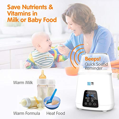 【Upgraded 2020】Dual Bottle Warmer & Sterilizer 5-in-1 Baby with Timer - Two Bottles BPA-Free Fast Baby Infant Food Rapid Defrosting, Heating - Twin Accurate Temperature Control of Breastmilk, Formula - Thumbnail 3