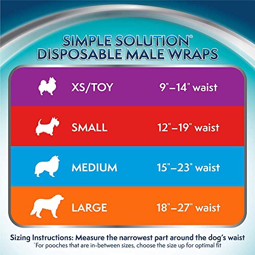 Simple Solution Disposable Dog Diapers for Male Dogs Male Wraps with