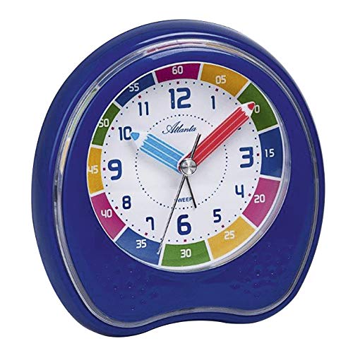 Atlanta 1953-5 Children's Alarm Clock Without Ticking Blue for Boys