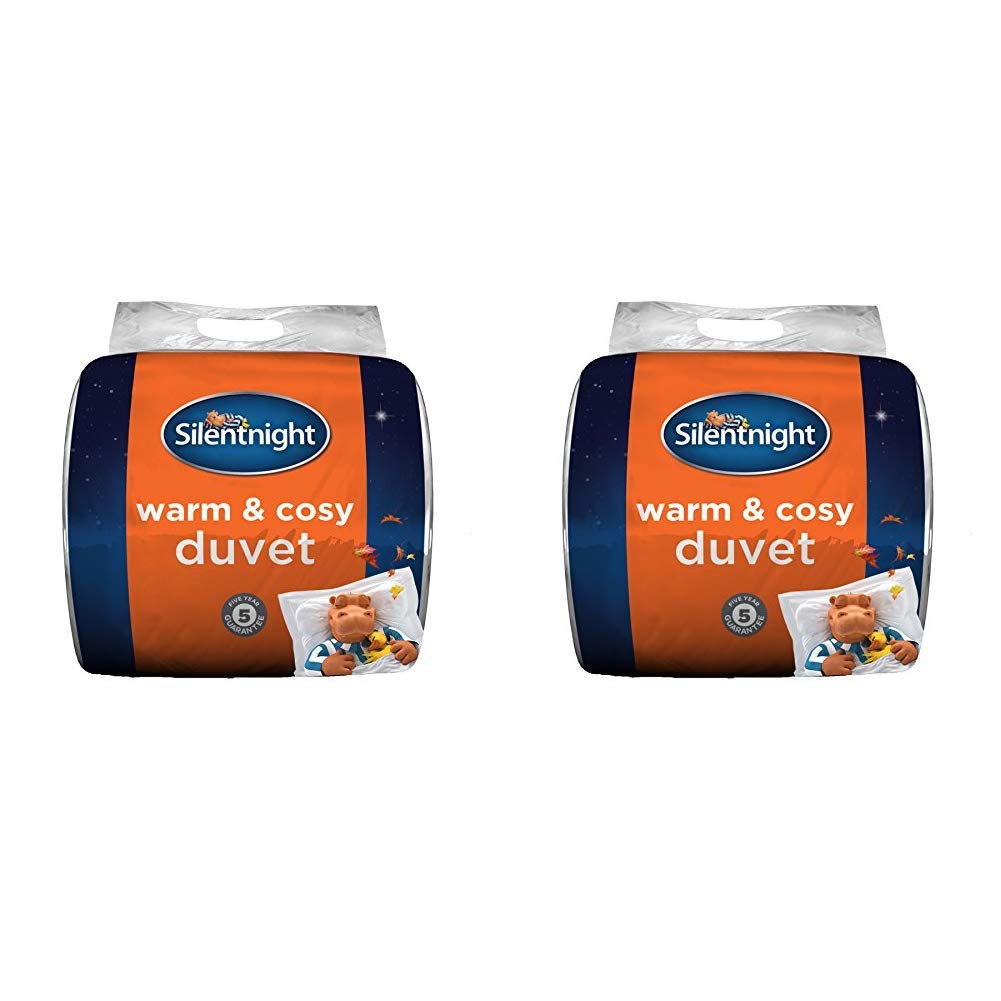 Silentnight Warm and Cosy Duvet, 13.5 Tog, Microfibre White, Super King & Warm and Cosy 13.5 Tog, White, Double