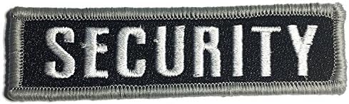 Security Patch 4x1" Black and Silver Name Tape (Hook/Loop) Back American Made