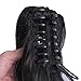Oubeca Synthetic Claw Clip Ponytail Extensions Straight Short Pony Tail Hair Pieces For Women (1B Natural Black)