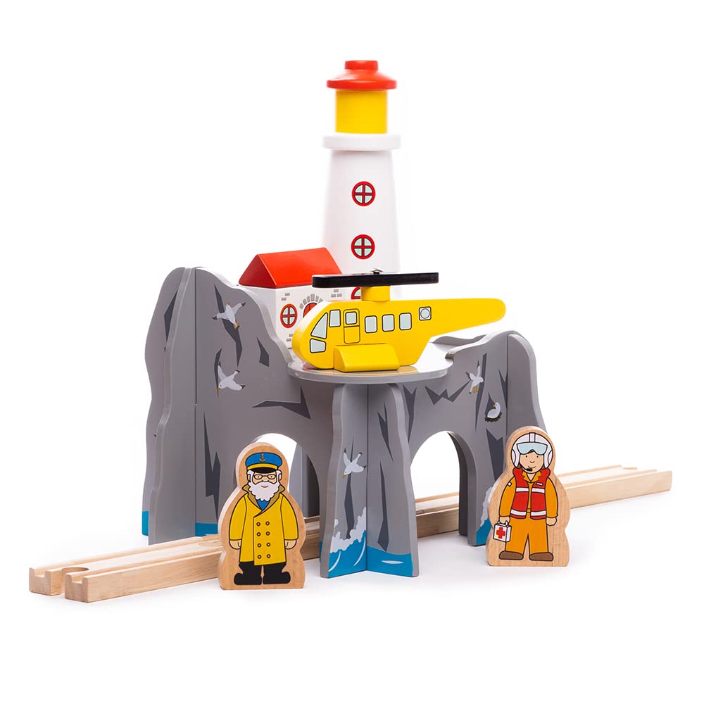 Bigjigs Rail, Lighthouse 4-Way Tunnel, Wooden Train Tunnel, Track Accessories, For Kids