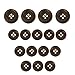 ButtonMode Regular Suit Buttons 16pc Set includes 4 Buttons measuring 20mm (3/4 Inch) for Jacket Front, 12 Buttons measuring 15mm (9/16 Inch) for Jacket Sleeves and Pants, Brown Medium, 16-Buttons