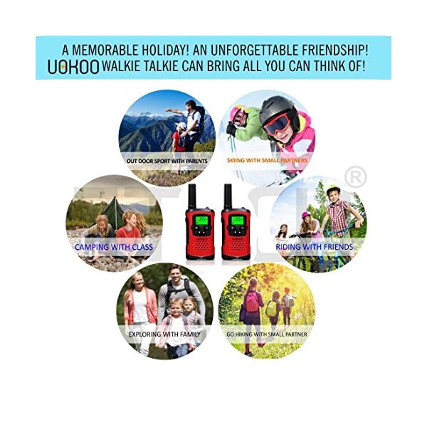 Kids-Walkie-Talkies-UOKOO-4-Mile-Range-22-Channel-FRSGMRS-Pair-of-Walkie-Talkies-for-Kids-Toys-1-Pair-Red