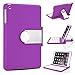 Luxmo Aluminum 360 Swivel Rotating Stand Case Cover Built-in Bluetooth Keyboard for Ipad Mini & iPad Mini with Retina Display Purple