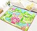 LELVA Cartoon Castle Girls Bedroom Rugs,Delicate Little Flowers Bedroom Floor Rugs,Cute Colorful Cartoon Kids Living Room Carpet