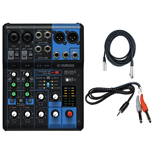 Yamaha MG06X 6 Input Stereo Mixer (with SPX Effects) w/Stereo 1/8